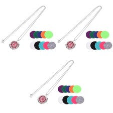 3 Sets Hollow-out Perfume Necklace Essential Oil Diffuser Necklaces Oils
