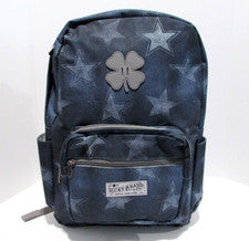 Mochila Denim Lucky Brand Laptop Viaje Escolar 18" Estrellas Nueva con Etiquetas