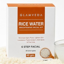 Kit facial iluminador de agua de arroz Glamveda para mujer | Brillo instantáneo, 40 gm