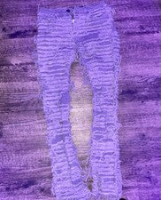 Pantalones de mezclilla ajustados desgastados Politics grises calce ajustado 5 bolsillos para hombre estilo grunge