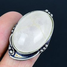Anillo de joyería de plata esterlina 925 hecho a mano con piedras preciosas...