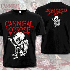 Camiseta cadáver caníbal, carnizado al nacer (1991), esqueleto. Brutal Death Metal