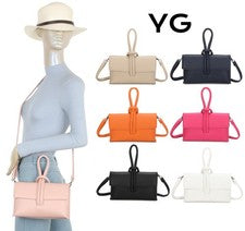 Bolso sin asas de cuero sintético con nudo para damas Bandolera con correa Bolso de hombro
