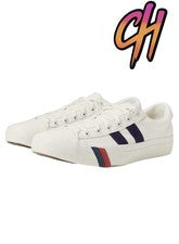 Zapatos deportivos Pro-Keds Royal Plus con cordones blancos azul marino de lona