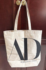 Bolso de Mano Architectural Digest Lona Logo AD Revista Doble Asas Reutilizable