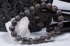 Pulsera de piedras preciosas Yooperlite | Pulsera esférica de 8 mm