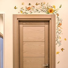 Calcomanías de pared de PVC para marco de puerta florales reutilizables colores surtidos