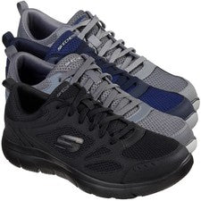 Para Hombres Skechers Summits Borde Sur Deportivo Gimnasio Caminar Entrenadores con Cordones Tallas 6 a 13