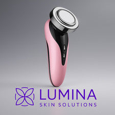 LUMINA Skin Solutions - Masajeador multifuncional para el cuidado de la piel facial | Rojo y azul