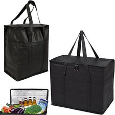 Bolsas de compras de comestibles aisladas reutilizables bolsa térmica con cremallera caja plegable