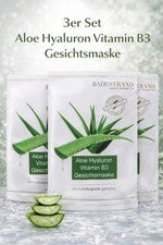 Playa Baño Aloe Hialurón Vitamina B3 Mascarilla Facial Set de 3 Hidratación y Cuidado
