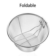 Cesta de freír de acero inoxidable colador antiadherente portátil con asa para cocinar