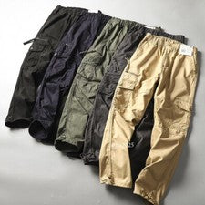 Pantalones de Trabajo Carga Rectos Retro Estilo Occidental Occidental Occidental Para Hombre Pantalones Largos Algodón