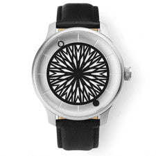 Humism Rhizome 42mm Automatico Acciaio Zaffiro Bianco Nero Pelle Orologio Unisex