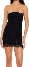 Sexy Mini Vestido Para Mujer Forever 21 Negro Acanalado Grande Nuevo con Etiquetas Sin Mangas
