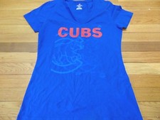 NUEVA CAMISETA MUJER MAJESTUOSA MLB CHICAGO CUBS AZUL ABANICO MODA M