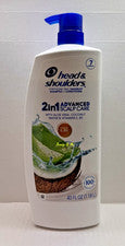 Cuidado avanzado del cuero cabelludo 2 en 1 cabeza y hombros con aloe, agua de coco, 40 oz