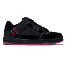 Zapatos de skate Globe para hombre inclinables negros/negros/rosa