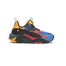 Zapatillas informales PUMA RsTrck color con cordones jóvenes niños negras, azules 39154701