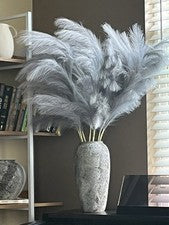 FOTEEWL 8 PIEZAS Imitación Pampa Hierba Decoración 43" Alto Falsas Pompas Floral Grande Gris