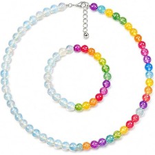 Cambio de color perlas collar dopamina conjunto de joyas pulsera pendientes verano