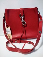 NUEVO CON ETIQUETAS Rebecca Minkoff Mujer’s Cuero Megan Bandolera Bolso de Alimentación Cartera Rojo Pimentón