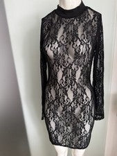 Vestido de encaje negro talla 38 M