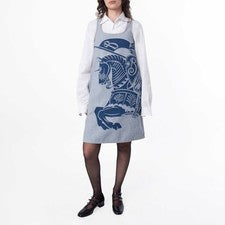 Vestido vaquero sin mangas con motivo de caballero ecuestre Burberry, marca talla 4 (talla EE. UU.