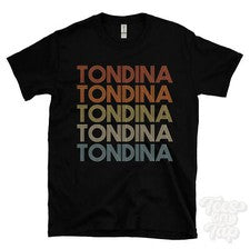 CAMISETA TONDINA ESTILO RETRO REPETIDO Hombre y Mujer Novedad Genial Nombre Regalo