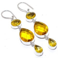 Pendiente de joyería de plata esterlina 925 hecho a mano con piedras preciosa...