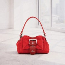 Bolso Vivienne Westwood Hazel Treasure Gamuza Rojo