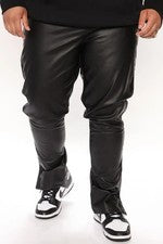 Pantalón de cuero real negro para hombre estilo motociclista ajuste ajustado pantalón de cuero