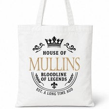 Bolso de Mano MULLINS Casa del Apellido Algodón Idea de Regalo