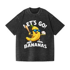 Camiseta de béisbol Let’s Go Bananas, divertida camiseta lavada vintage para fanáticos de Savannah Bananas