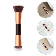 Cepillo de maquillaje portátil de doble extremo de 2 piezas para herramienta de cerdas suaves en polvo y rubor