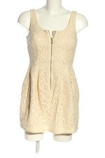 Vestido de encaje H&M Divided crema estampado floral entallado mini talla 34
