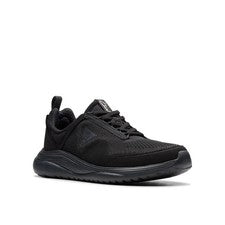 Clarks Hombres Nuevos en Caja Zapatos Deportivos LT 360 LO Negro/Negro Reino Unido 9.5/UE 44