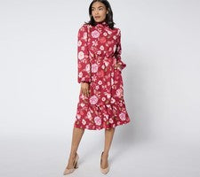 Vestido para mujer SUNNYLiFE talla L Studio Park X Ali Carr con volantes en capas lazo rojo