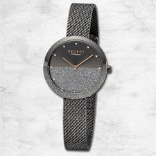 Regent Reloj De Pulsera Analógico Con Correa De Metal Negro UR2252542