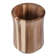 Soporte para utensilios de cocina de madera: organizador de utensilios de cocina giratorio de 360 grados para