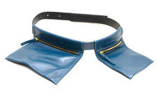 $490 Myers Collective Hecho en Estados Unidos Porter Bolso Cinturón Cuero Azul Cintura Bolsa Cadera