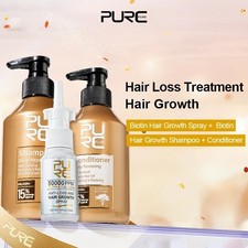 PURC Marruecos Aceite de Argán Champú Acondicionador Biotina Crecimiento del Cabello Spray Set Queratina