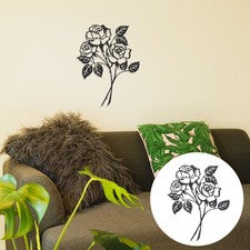 Colgante de pared de metal rosa de hierro negro decoración en forma de flor para paredes de dormitorio