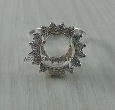Anillo redondo semi montaje 9X9MM sin piedra anillo anillo de boda anillo de ajuste de punta