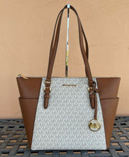 BOLSO DE MANO MICHAEL KORS CHARLOTTE TOP CREMALLERA HOMBRO MK VAINILLA