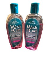 Champú rizador Wash 'N Curl Nutra Care RARO 8 oz cabello fino limpio dañado lote de 2