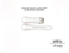 Auténtica correa de reloj Invicta Lupah 6809 de cuero blanco de 23 mm