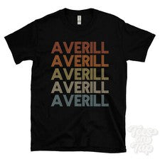 CAMISETA AVERILL ESTILO RETRO REPETIDO Hombre y Mujer Novedad Genial Nombre Regalo