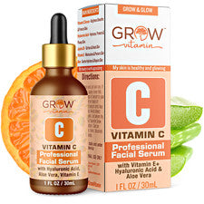 Grow Vitamin - Suero de vitamina C, E y aloe vera 1 fl. Suero facial profesional oz