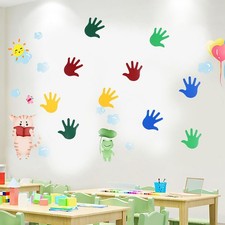 20 pares de calcomanías de pared para el hogar pegatinas decorativas bebé huellas de manos pegatinas coloridas